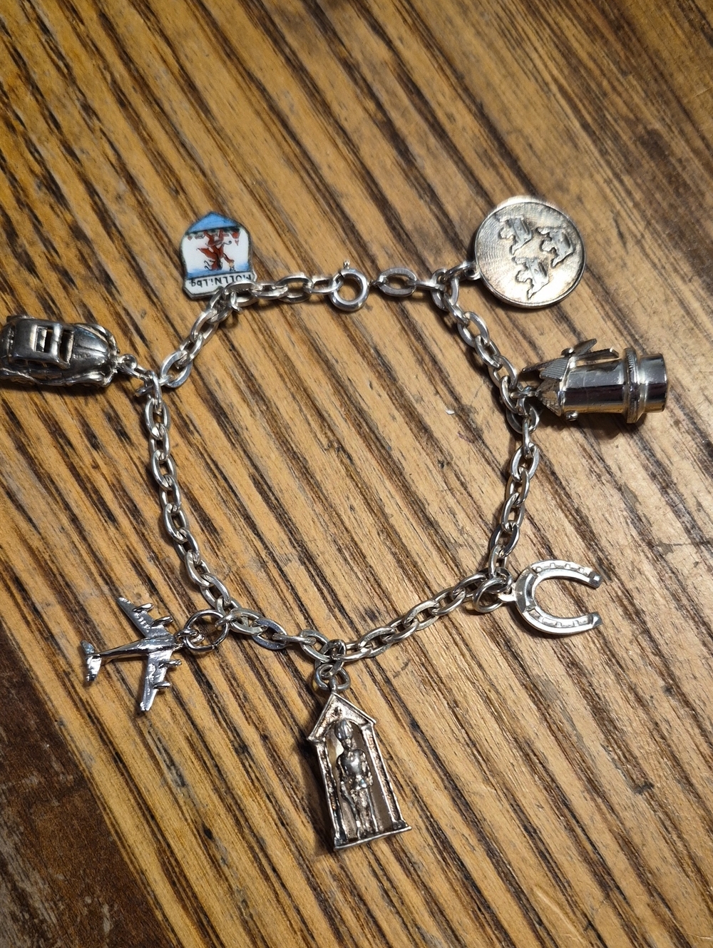 European Silver Charm Bracelet With Multi-Charms